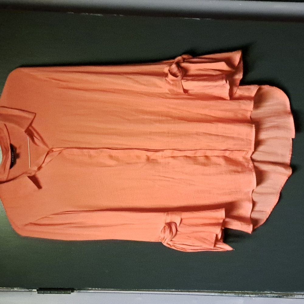 IMNYC Isaac Mizrahi Bow Bell Sleeve Soft Shirt L/G